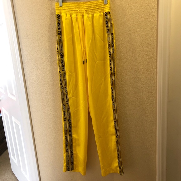 off white track pants yellow